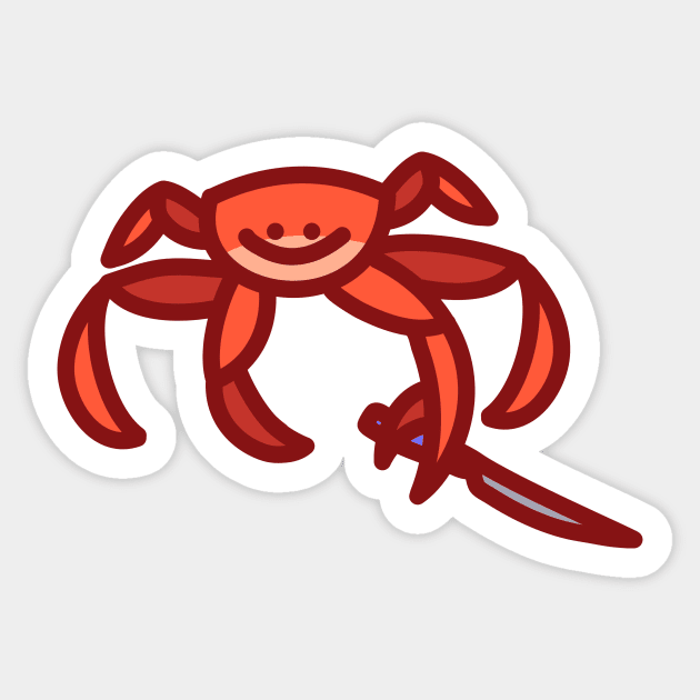 Knife Crab Sticker by pwbstudios